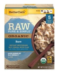 Raw pure and simple oatmeal